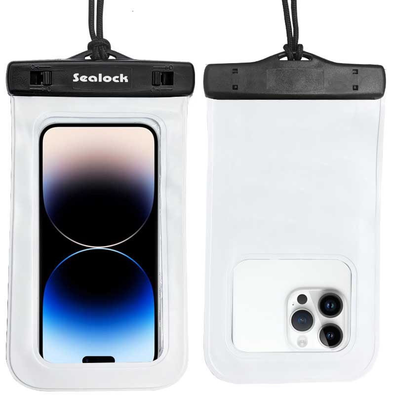 Universalus IPX8 vandeniui atsparus telefono dėklas su fotoaparato langu